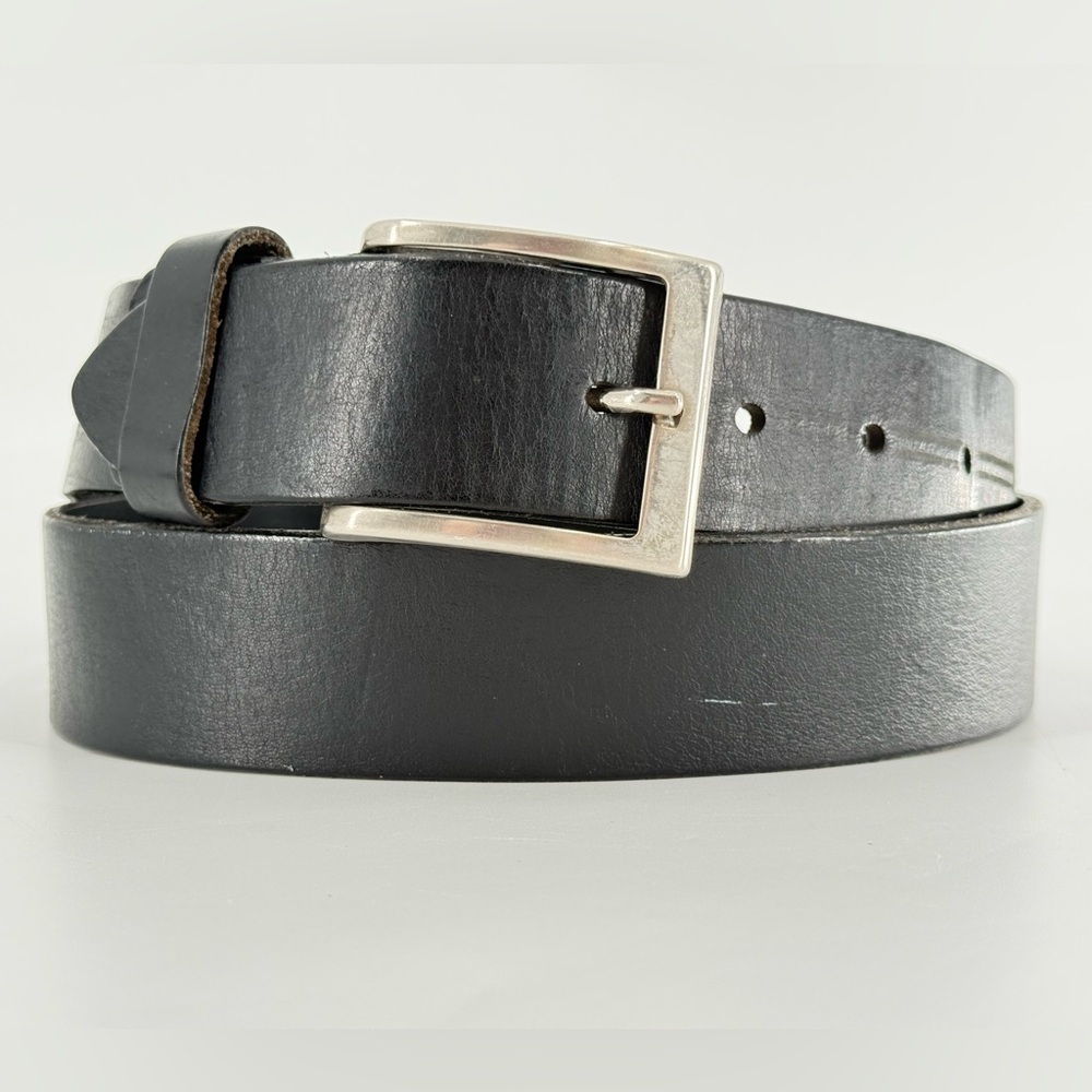 Vera Pelle Juice Italian Leather Black Belt 36‎